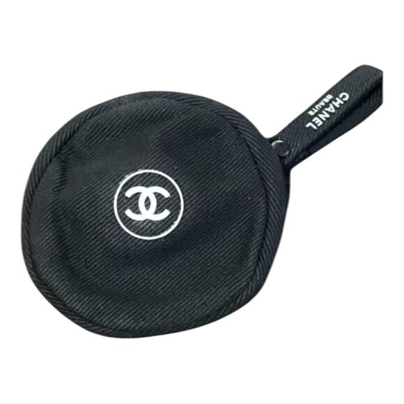 Black Chanel Canvas Mini Cosmetic Black Bag Multi-Use Coin Pouch - Picture 1 of 3